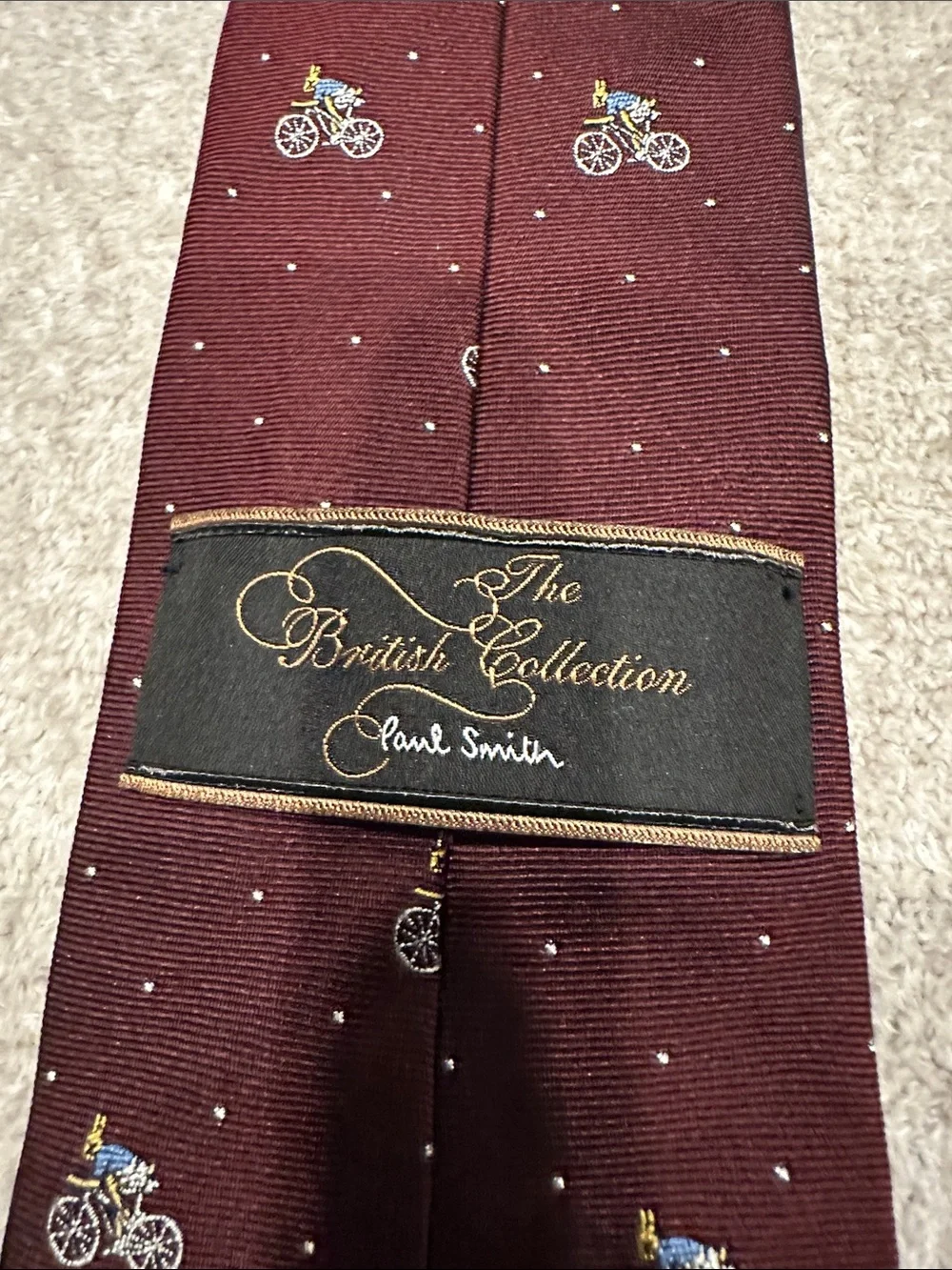 Paul smith Men's Burgundy Bicycle Pattern Tie - Classic Dress Tie
